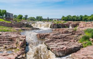 Sioux Falls, South Dakota small series of water falls